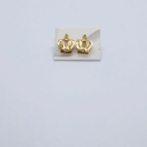 Stainless Steel Crown w Cross Earring
