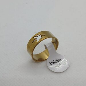 Stainless Steel Ring Summer Leaf