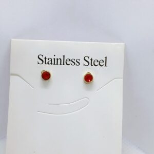 Small Stone Flaming Red Earring