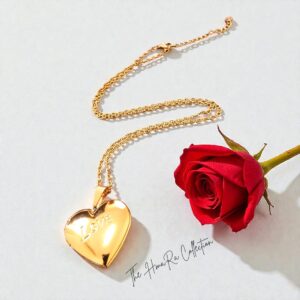 Stainless steel gold heart photo locket love