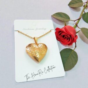 Stainless steel photo locket flower pattern