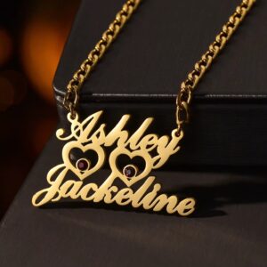 2 name neklace middle stones