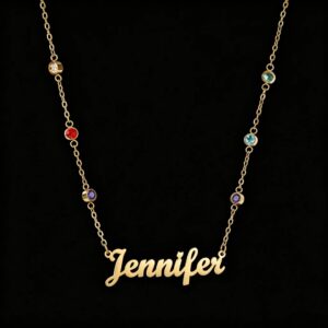 Naamketting met steenjtes