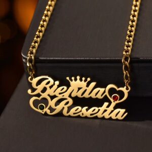 2 name neklace side stones